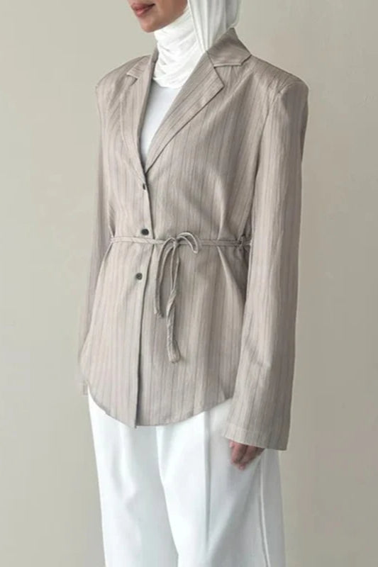 Lace-up Waist Fitted Blazer Main image