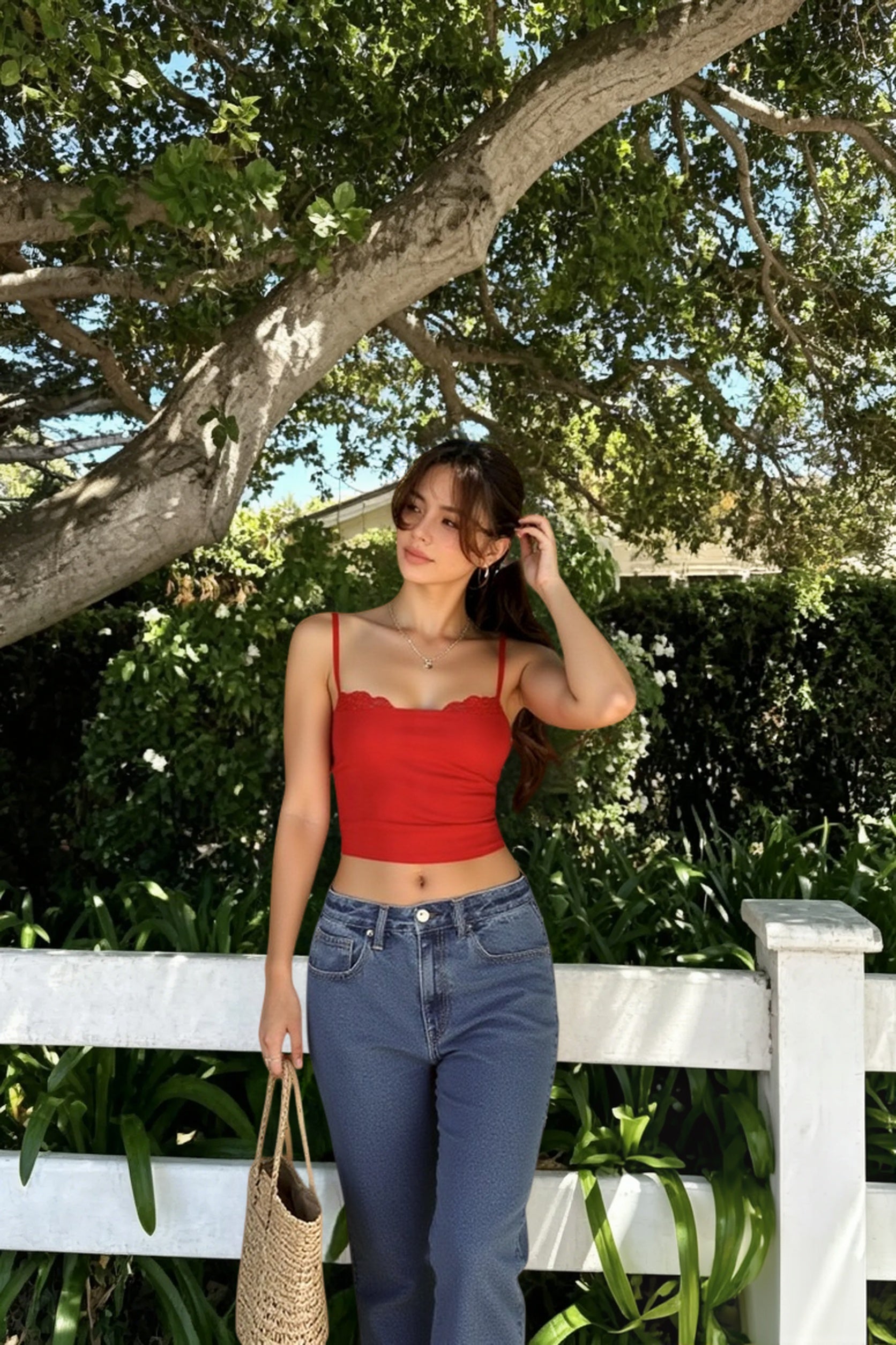Solid Color Halter Cami Top Secondary image