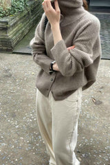 Fine Rib Single Breasted Cardigan