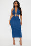 Halter Wrap Denim Dress
