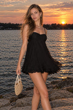 Off Shoulder Flowy Chiffon Cami Mini Dress