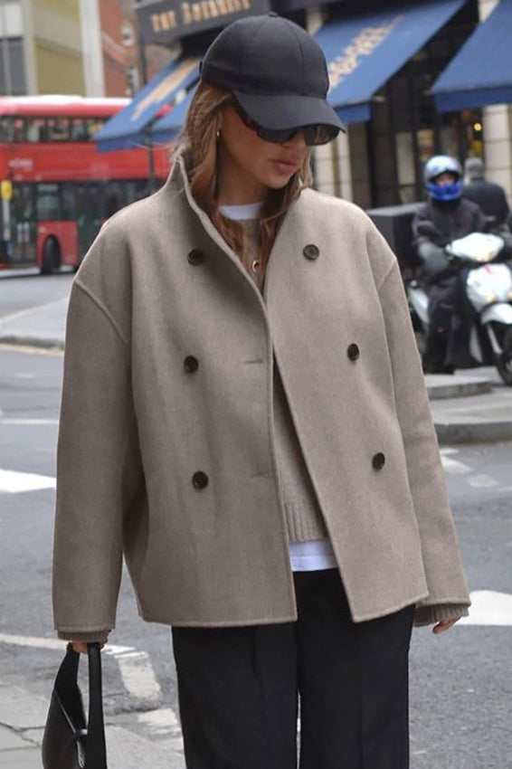 Double Breasted Wool Blend Coat Secondary image