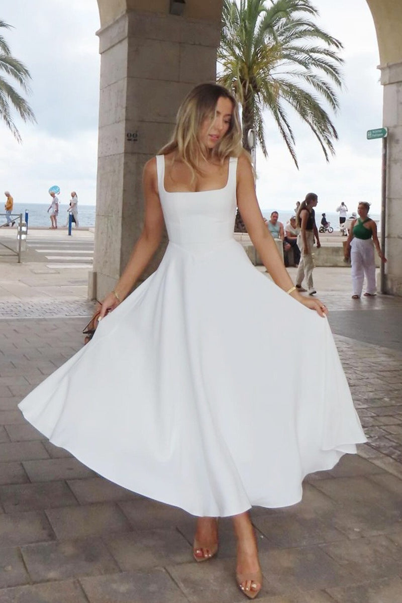 Simple Sleeveless Square Neck Work Dress Secondary image