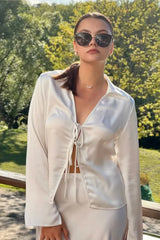 Bow Detail Satin Blouse