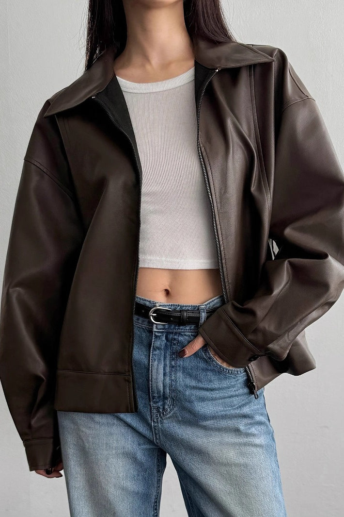 Relaxed Fit Motorcycle Style Jacket Main image
