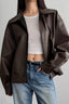 Relaxed Fit Motorcycle Style Jacket