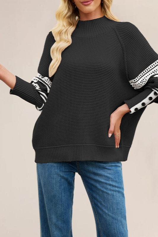Colorblock Turtleneck Knit Sweater Main image