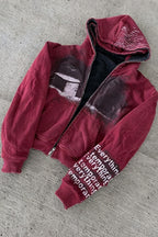 Dark Portrait Graphic Colorblock Zip Hoodie