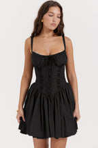Allure Lace Trim Solid Slip Dress