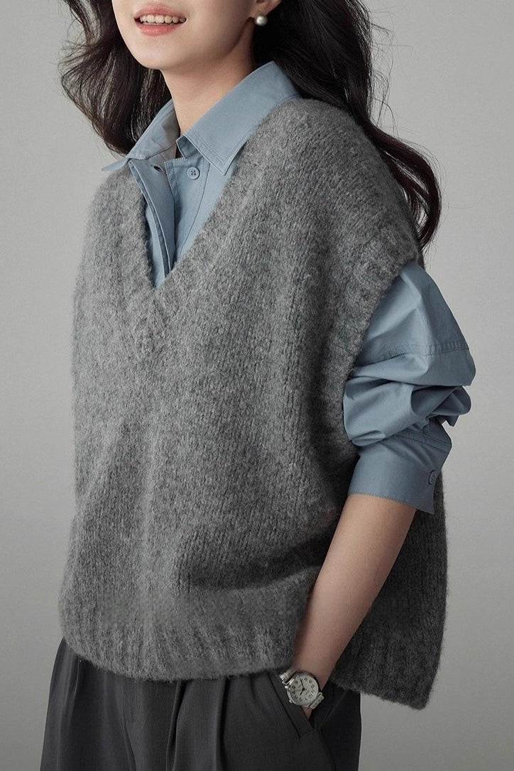 Relaxed Fit Layered Knit Top Main image