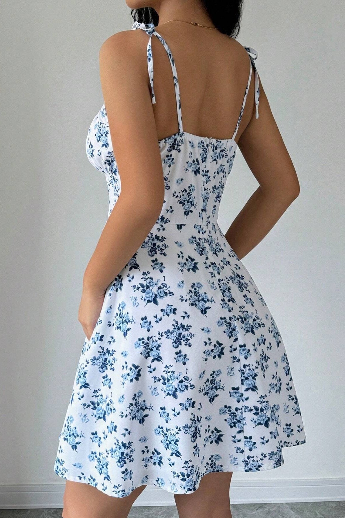 Corset Style Floral Mini Dress Secondary image