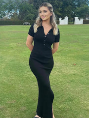 Solid Color  Sleeveless Midi Dress