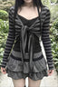 Striped Lace Layered Crop Top