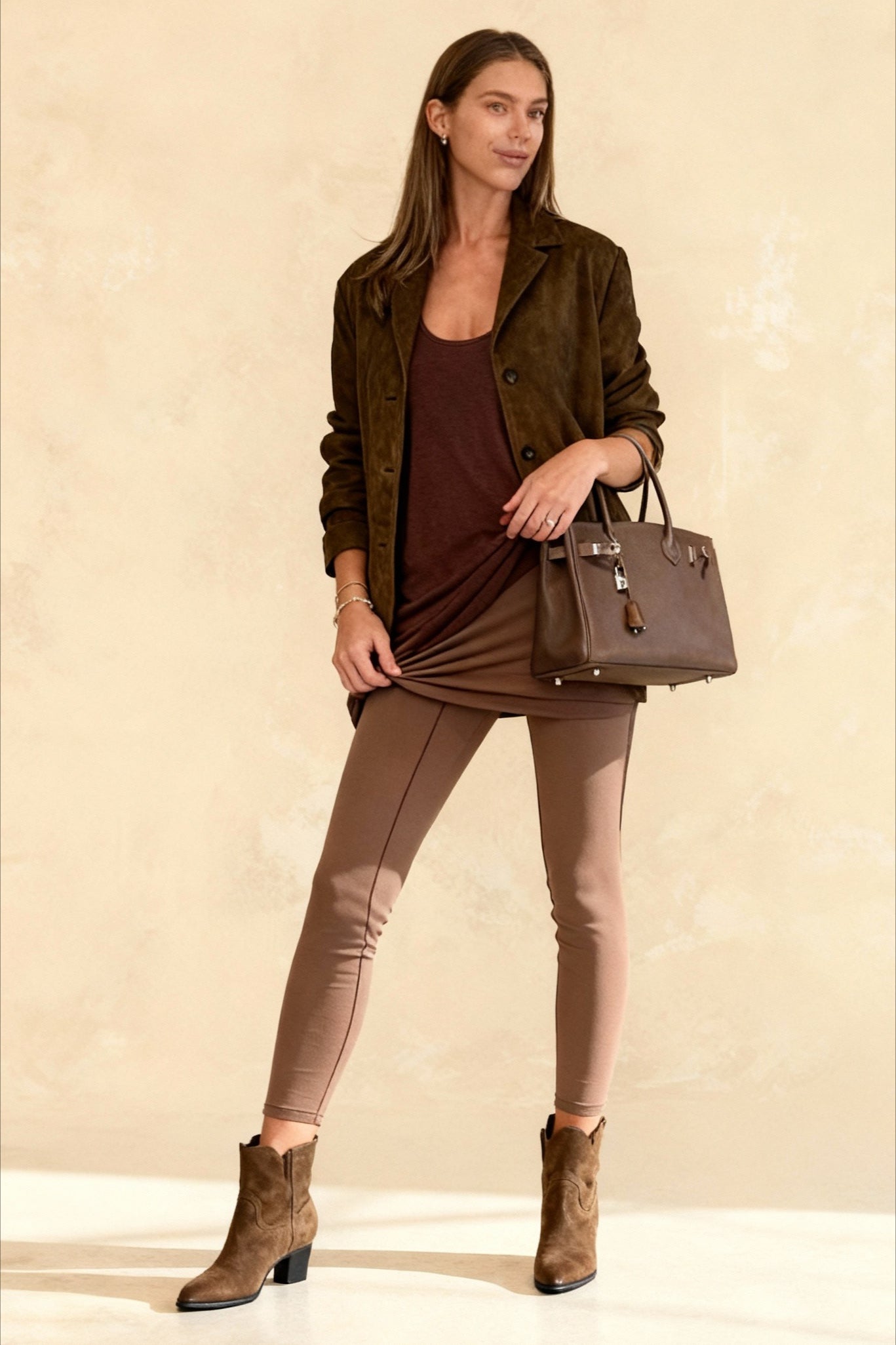 Fashion Elegant Casual Stylish Warm Brown Lapel Jacket Secondary image