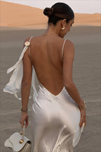 Vacation Backless Cami Fitted Maxi Dress