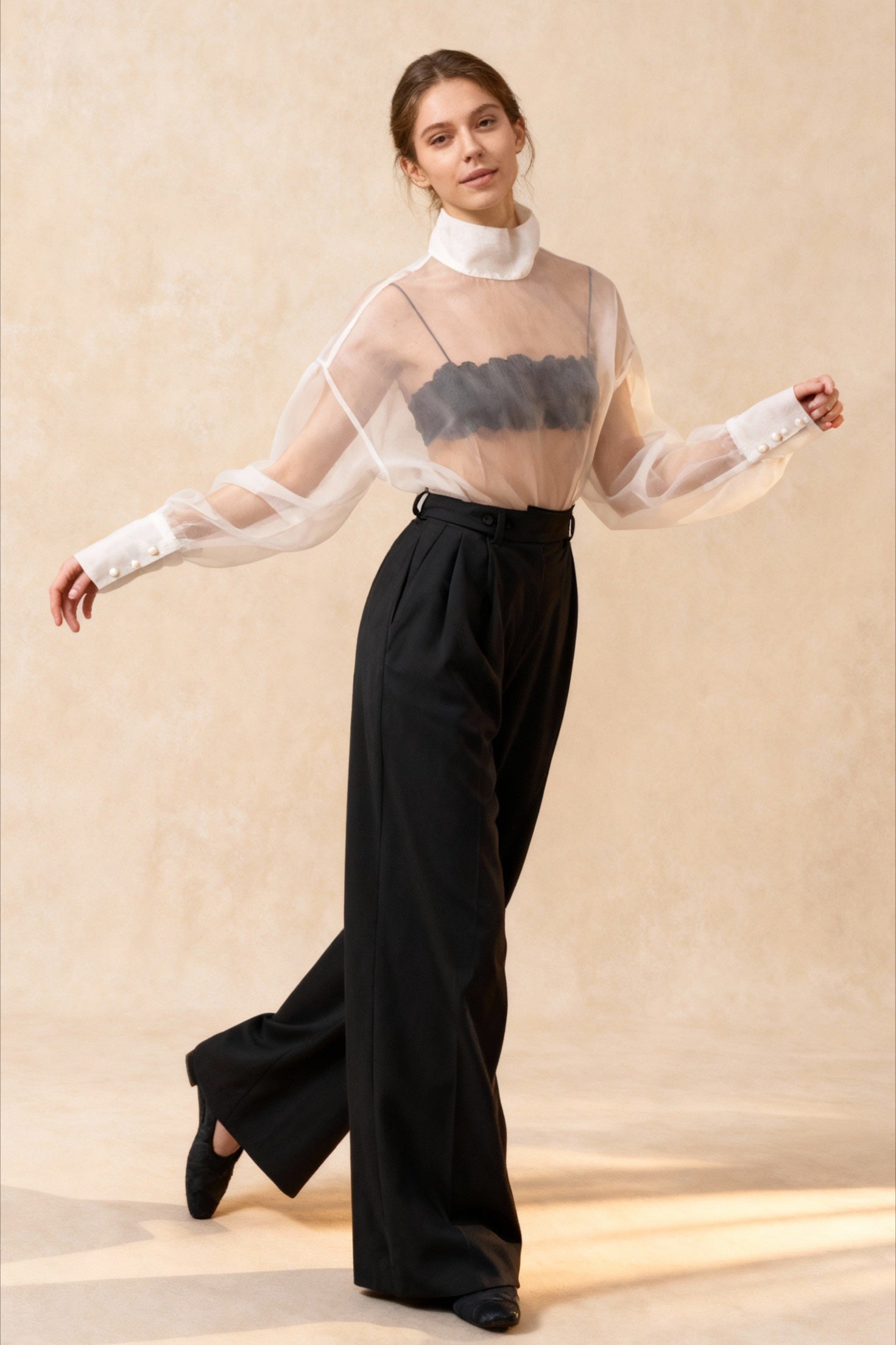 Mesh See-Through Long Sleeve Shirt Secondary image