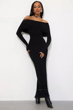 Knit Off Shoulder Sweater Dress