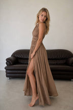 Braided Rope Off-Shoulder Boho Dress