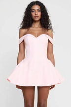 Strapless Off Shoulder Ruched Mini Party Dress