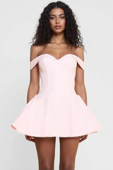 Strapless Off Shoulder Ruched Mini Party Dress