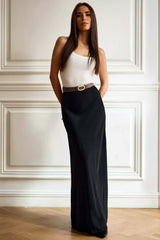 Satin High Waist Mermaid Maxi Skirt