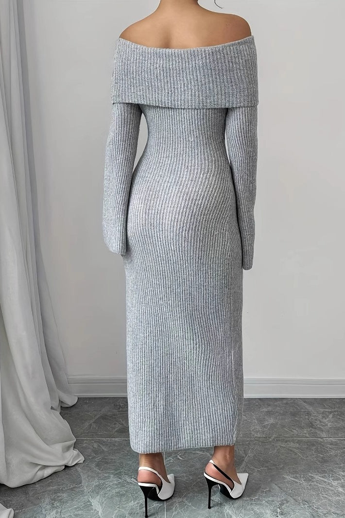 Long-Sleeve Knit Maxi Sweater Dress Secondary image
