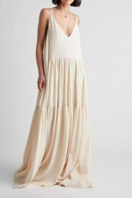 Solid Ruched Loose Tank Boho Dress Secondary image