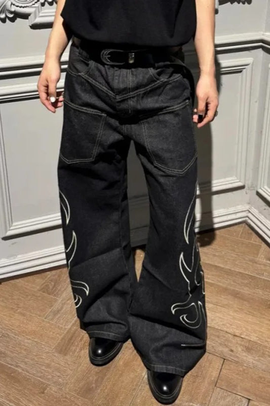 High Street Wide-Leg Printed Jeans Secondary image