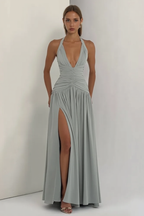 Halter Backless Slit Bodycon Party Dress