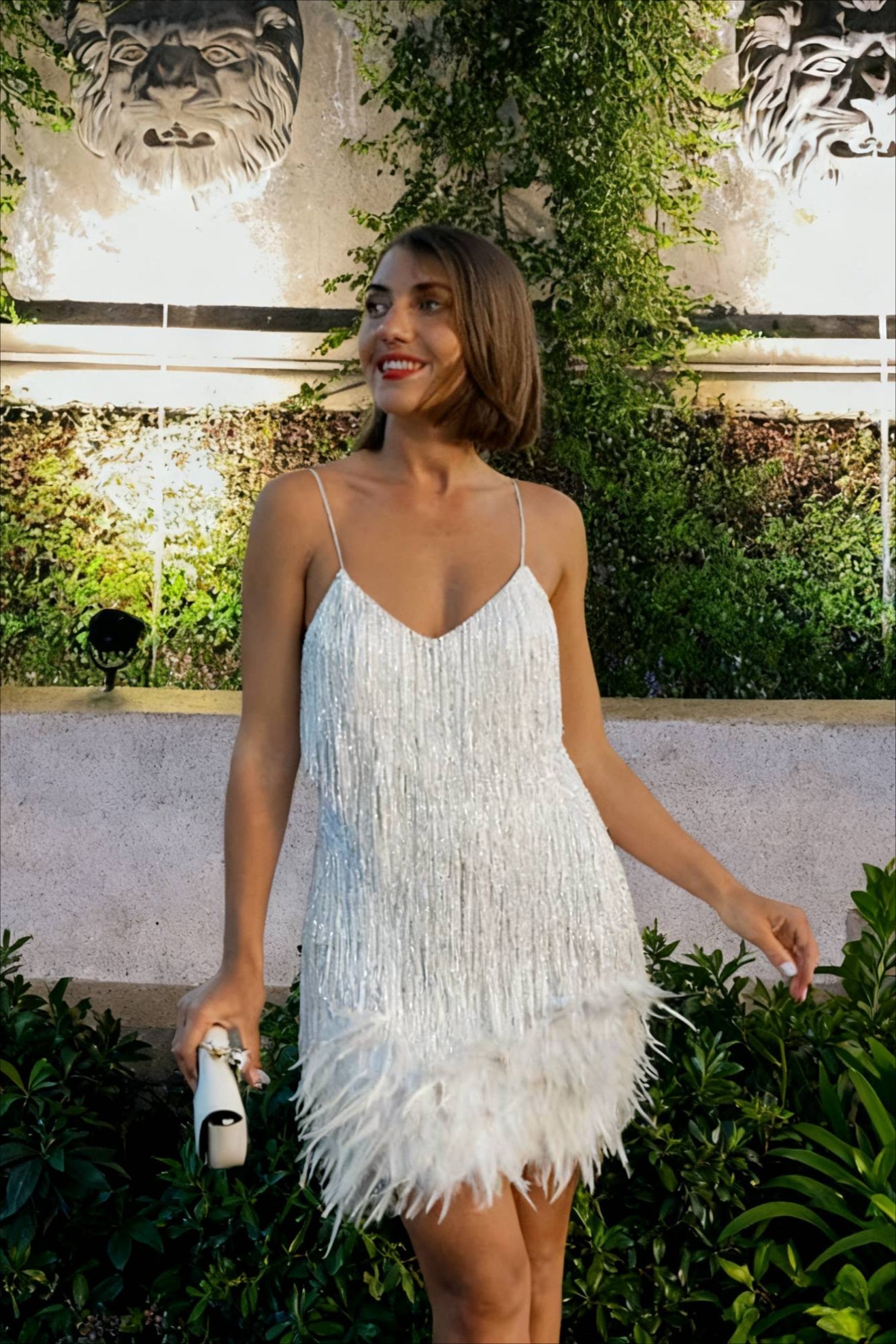 Tassel Sequin Feather Splicing Dress Secondary image