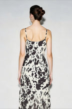 Vintage Floral High-Waist Slip Dress