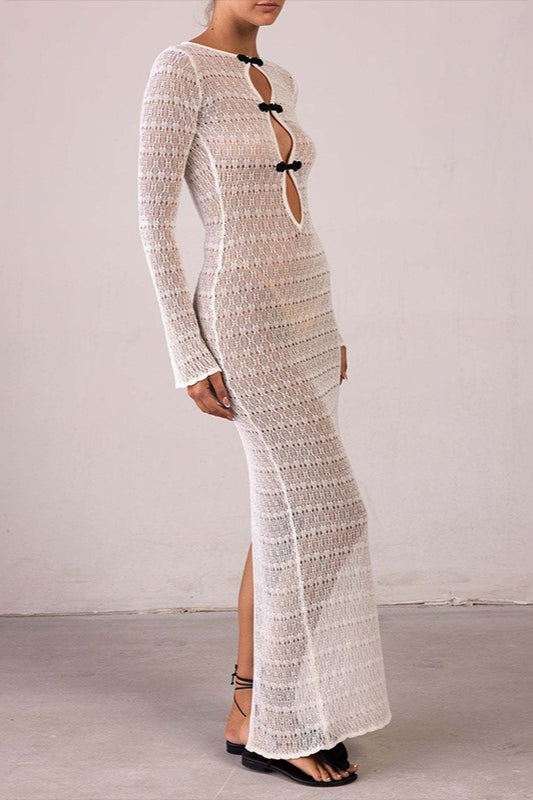 Cutout Split Bohemian Floor-Length Sweater Dress Main image