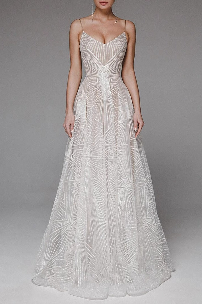 Retro Maxi Embroidered Slip Wedding Dress Main image