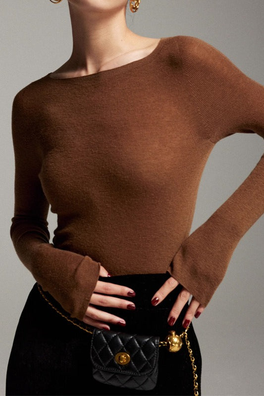 Seamless Silk Touch Crewneck Knit Top Secondary image