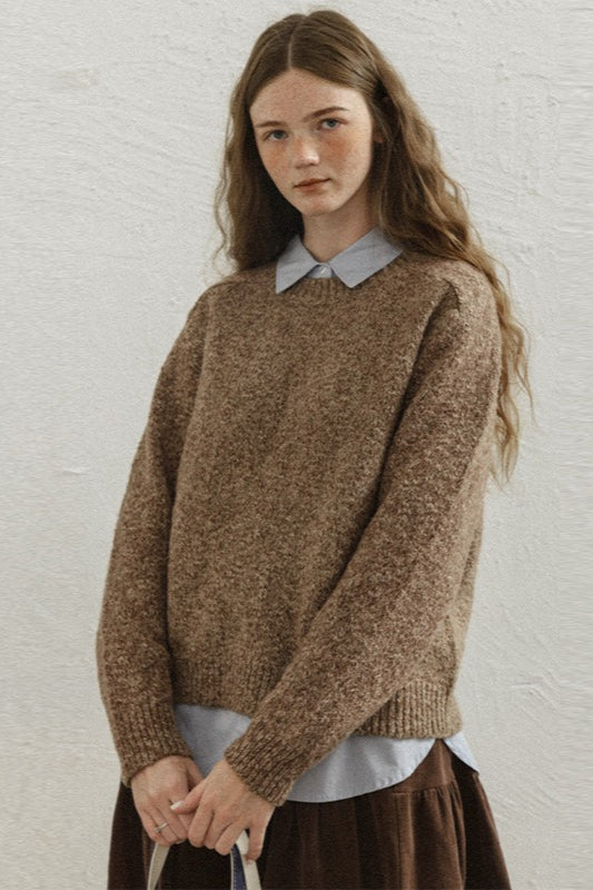 Vintage Brown Crewneck Knit Top Main image