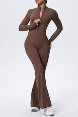 Zipper Cloud Soft Slim Long Sleeve Yoga Jumpsuit