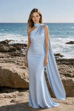 Backless Tie Detail Bodycon Prom Dress