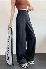 Barely There Drapey High Waisted Wide Leg Workout Pants