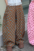 Scattered Dot Baggy Wide Leg Pants