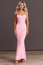 Butterfly Low-Back Maxi Slip Dress