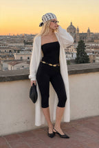 Long Faux Shearling Solid Color Overcoat