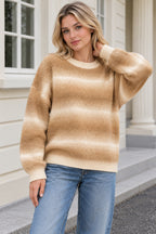 Ombre Crew Neck Relaxed Sweater