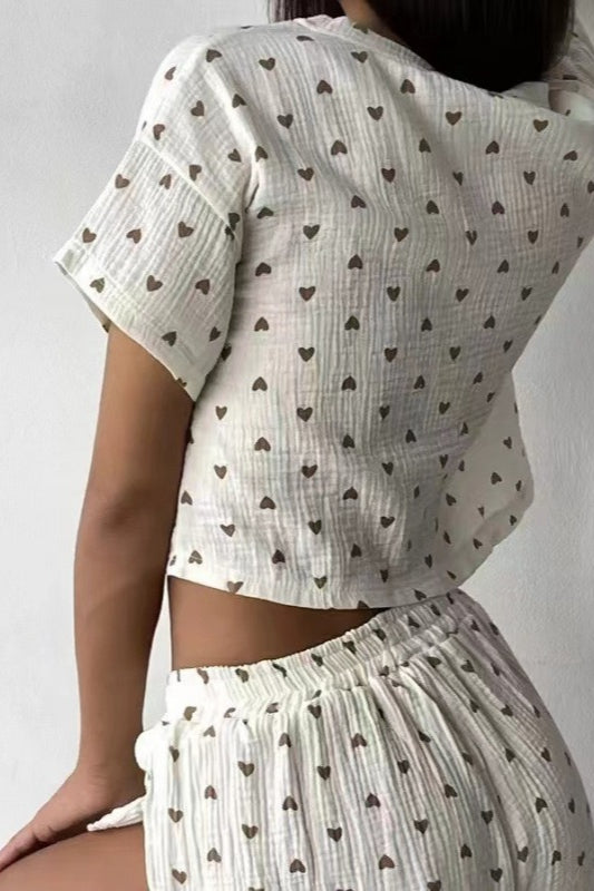 Love Print Lounge Tee Pajama Sets Secondary image