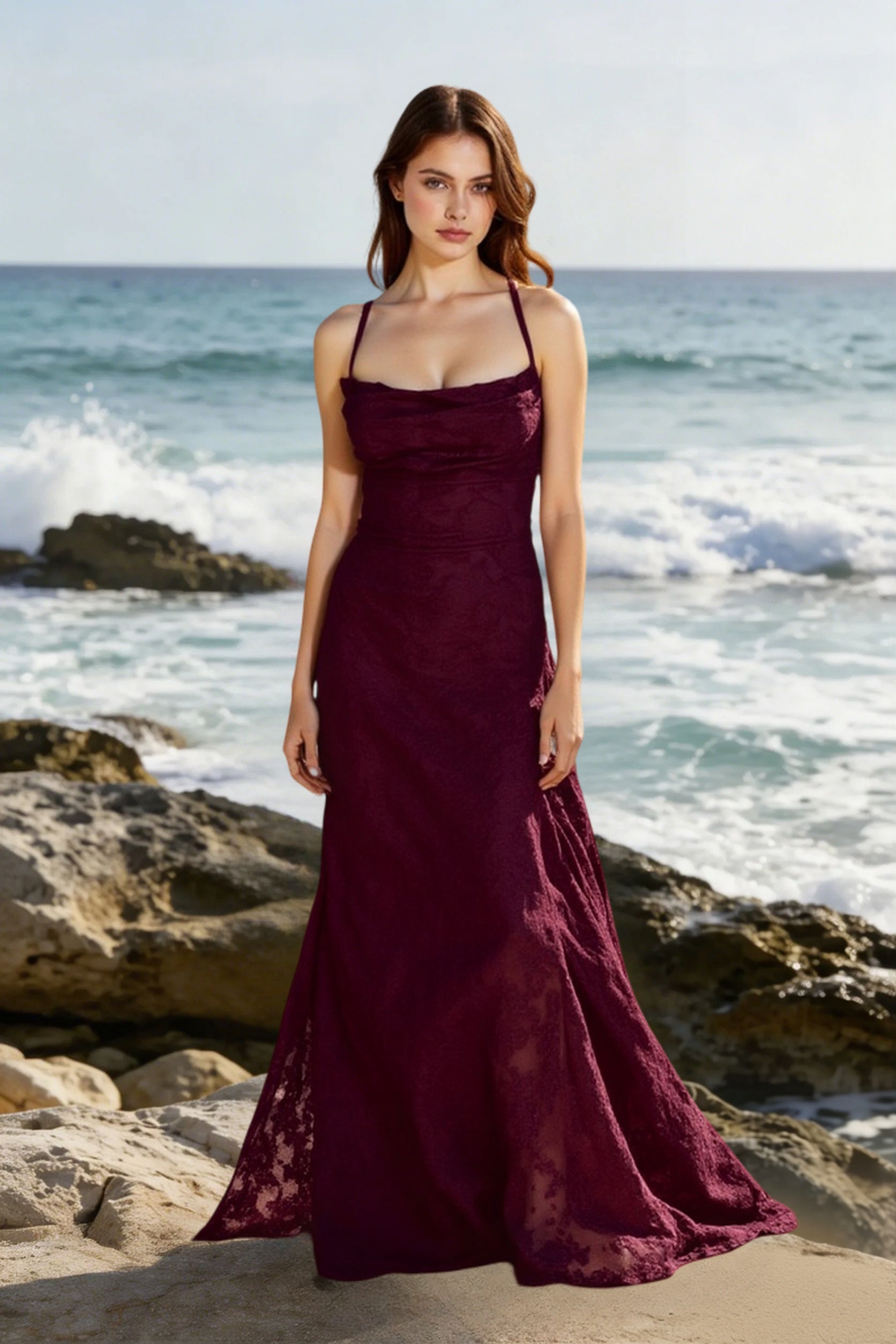 Lace-Up Backless Maxi Dress Main image