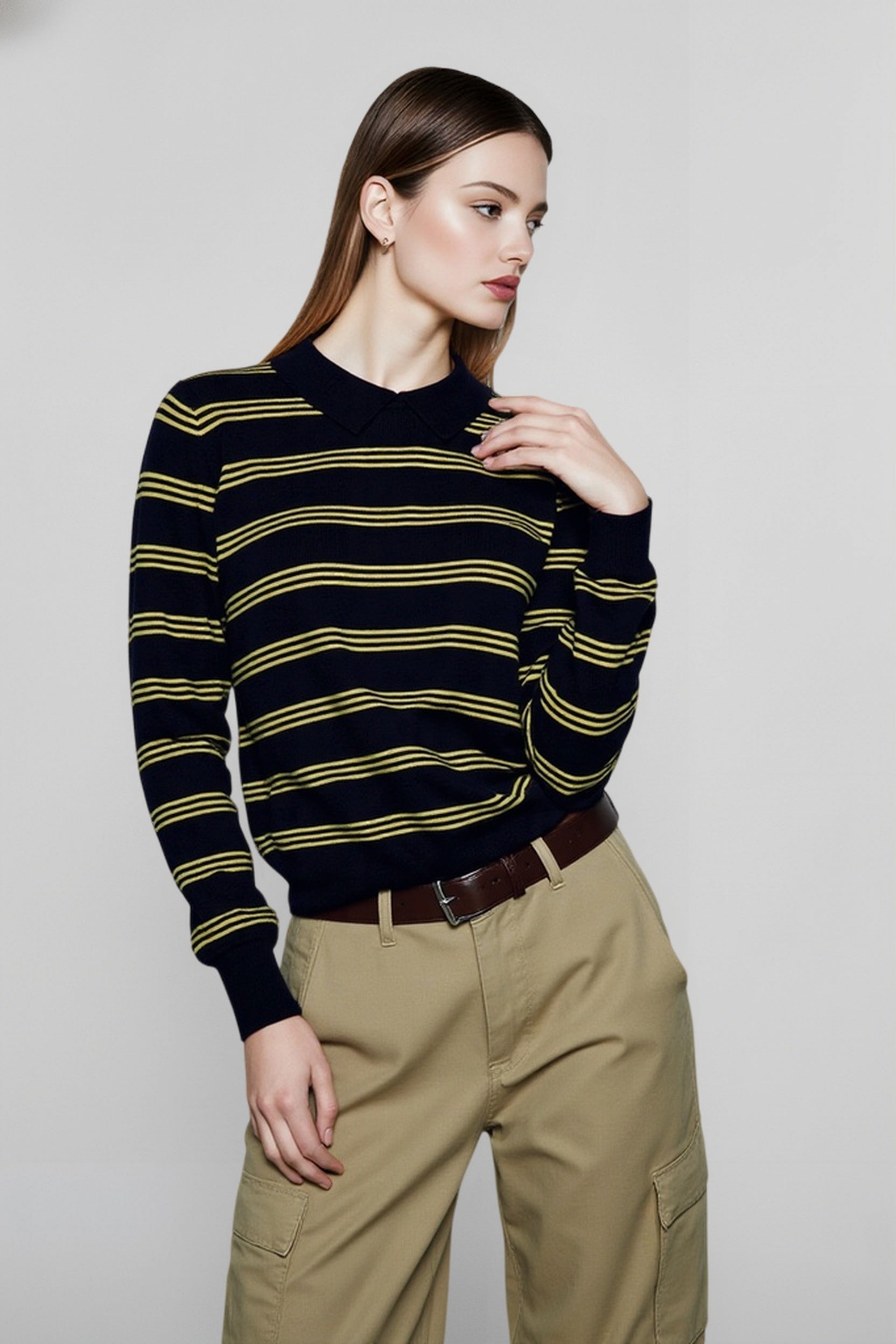 Relaxed Fit Striped Knit Top Main image