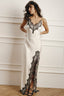 Lace Trim  Silk Dress