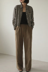 Casual Check Pocket Blouse