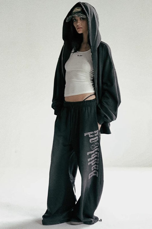 Washed Distressed Vintage Loose Athletic Pants Secondary image