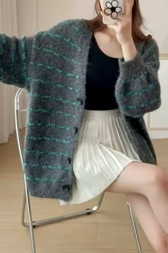 Plus Size Striped Knit Sweater Secondary image