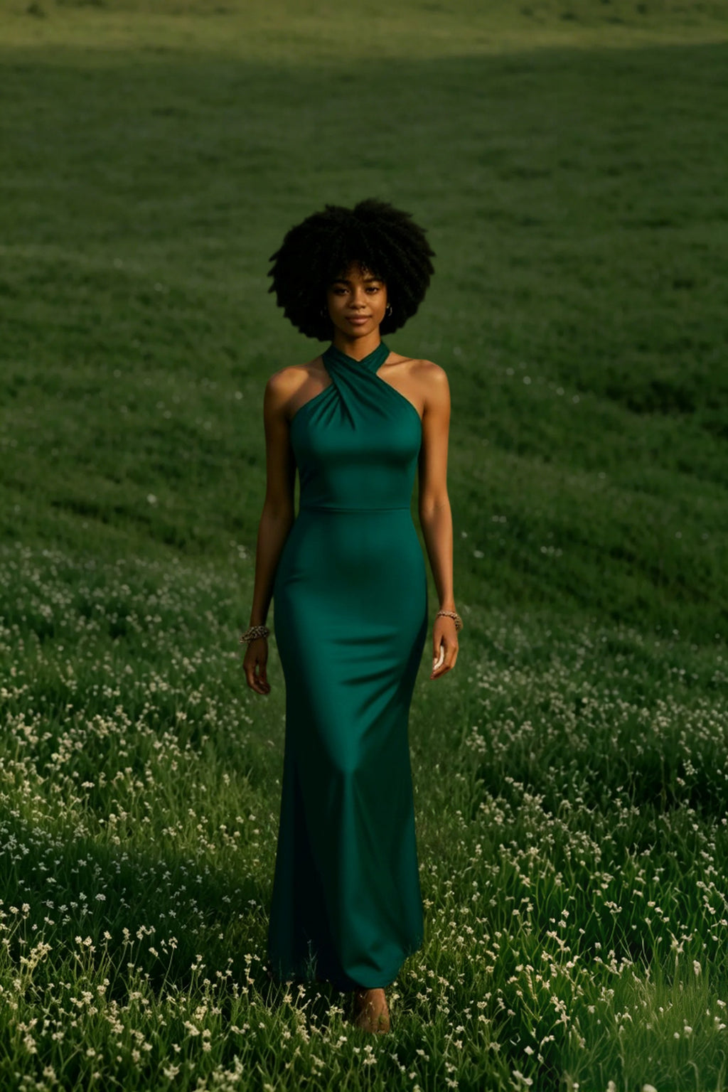 Bianca Crossover Halter Neck Dress